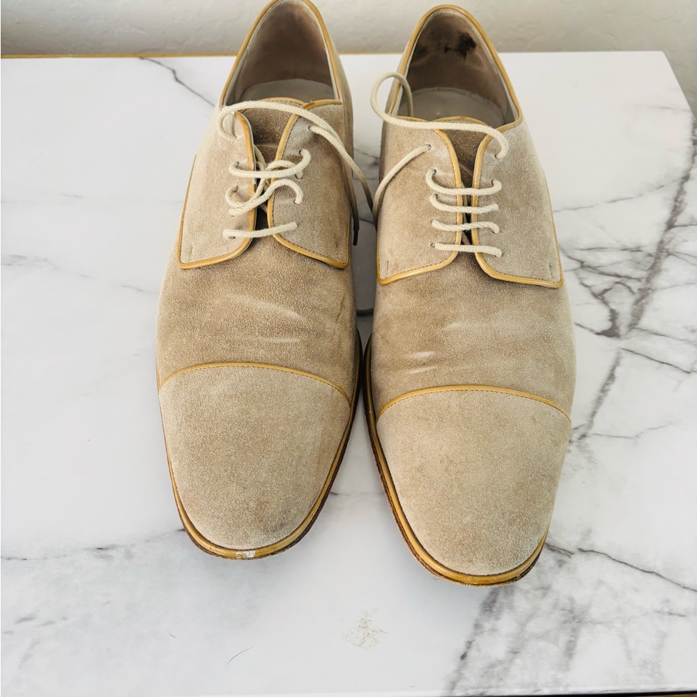 Dolce & Gabbana Tan Suede Derby Oxfords - Picture 3 of 8
